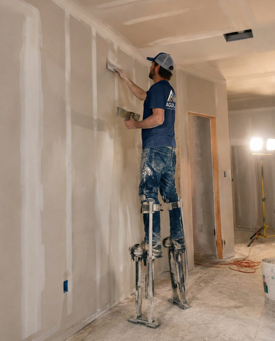 Drywall ceiling with cove lighting